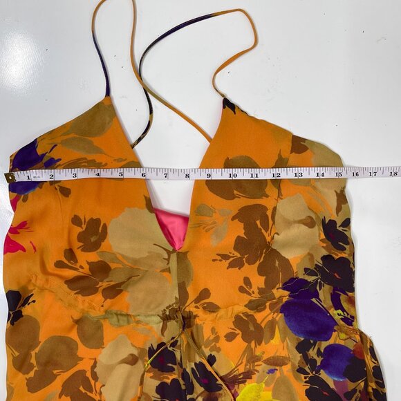 Nicole Miller Runway Silk Floral Lined Angelina Botanic Maxi Dress Size S - Picture 11 of 12